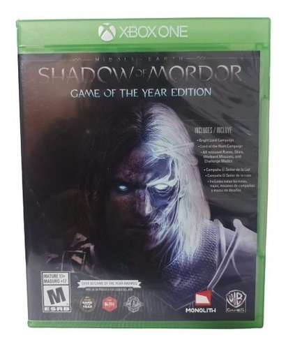 Xbox One Juego Shadow Of Mordor Middle-earth Goty.