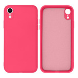 Capa Protege Câmera Aveludada Silicone Compatível iPhone XR Cor Rosa Pink