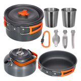 Set De Cocina Para Camping Ligero Portátil Olla Tetera Tazas