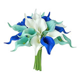 20 Flores Calas Artificiales Mandys Latex  35cm Mix Azules