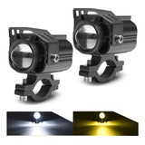 Par Faros Lupa Led Auxiliar Luz Doble Color Auto Moto 120w