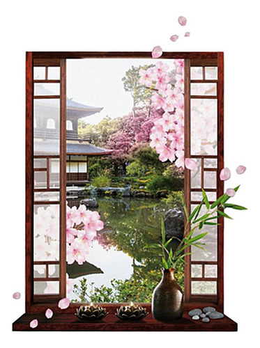 Adhesivo Para Pared Con Diseño De Flor De Durazno De Sakura