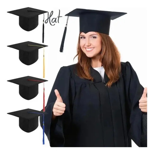 Birrete Para Graduación Ajustable Niños Adultos Clausura