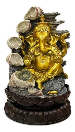 Pileta De Agua Ganesh C/ Luz Y Esfera / Ambienteyaromas 