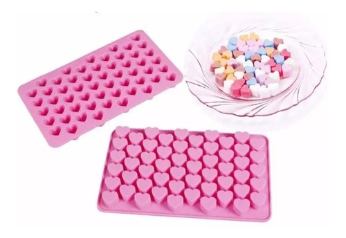 Molde Silicona Con 55 Mini Corazones Para Chocolates Gomitas