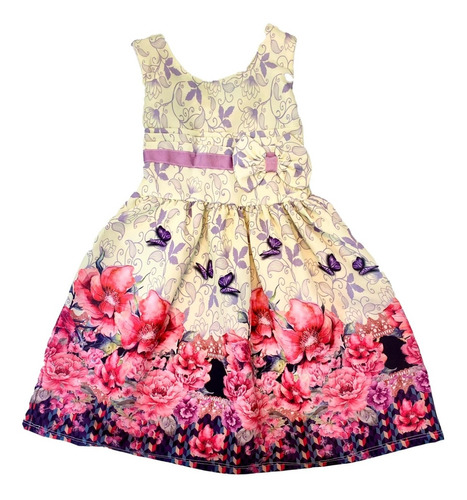 Kit 5 Vestidos De Festa Infantil Floral - Atacado