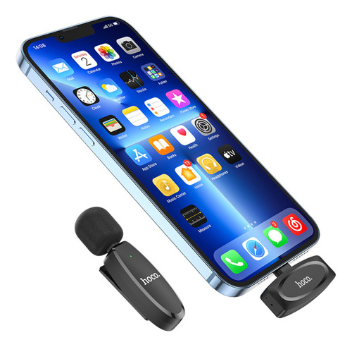 Micrófono Inalámbrico Para iPhone Hoco L15 Lightning Negro
