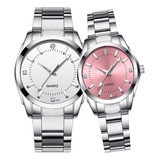 Relojes De Pareja Para Hombres Y Mujeres, Reloj De Acero