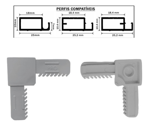 Cantoneira Perfil Aluminio Tela Mosquiteira 16 Unidades