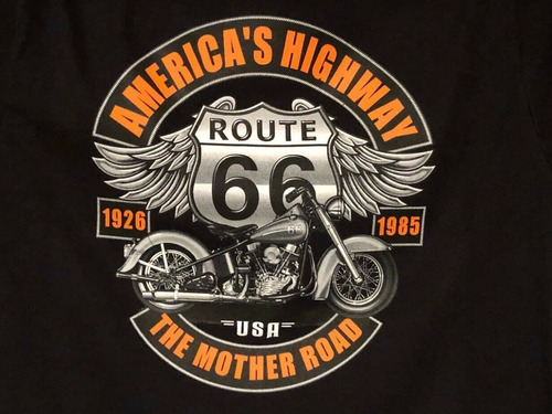 Remera Moto Harley Route 66 Liviana 100% Algodón 