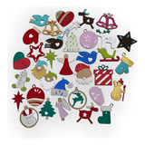 Adornos Navidad Colgantes Mdf Pintados Papa Noel Pack X25 Un