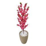 Flor Cerejeira Pink Artificial Pessegueira Vaso Decoração