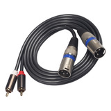 1.5 Metros Cable De Audio 2 Rca Macho A 2 Xlr Macho 