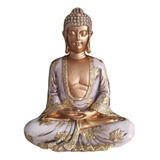 Estátua Buda Tibetano Hindu Meditação Decoração Gesso