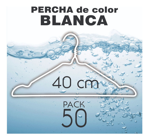 Perchas De Alambre Forradas Reforzadas X50 - Color Blanco