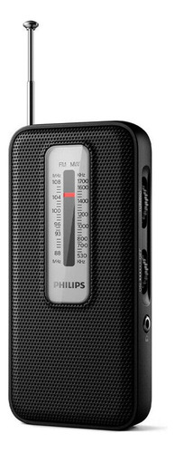 Caixinha De Som Rádio Philips Portatil Am Fm A Pilhas Cor Preto 110v/220v