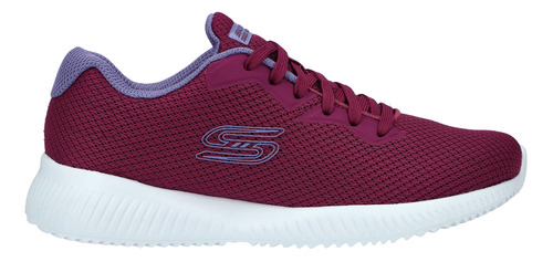 Tenis Skechers Casual Bobs Squad Mujer Vino