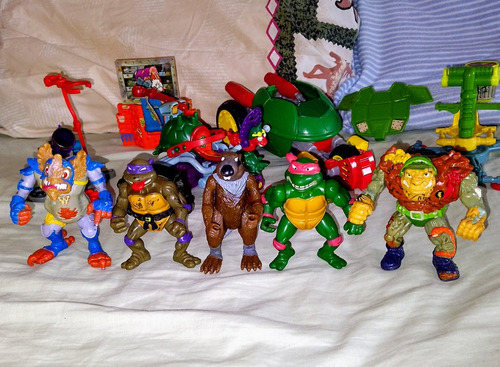 Lote Figuras Tortugas Ninja Vintage Vehículos Playmates Tmnt