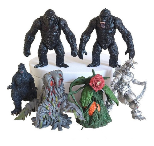 6 Unidades/conjunto De Bonecos Godzilla King Kong Action Fig