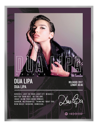 Poster Dua Lipa Album Music Firma 80x60