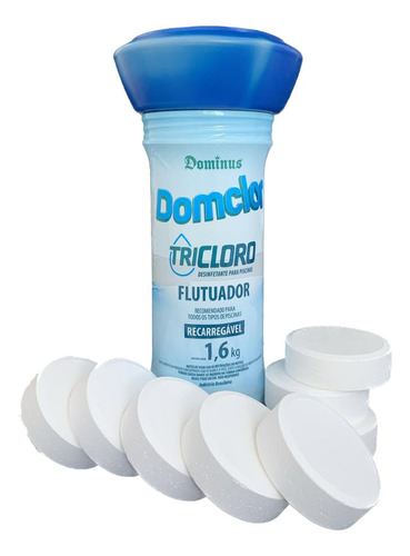 Flutuador De Cloro Para Piscina Tricloro 1,6kg Domclor