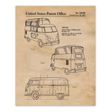 Microbus Camper Van Patent Prints, 1 (11x14) Unframed Photo.