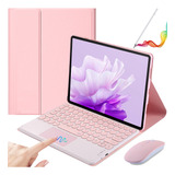 Funda Teclado+mouse+lápiz P/huawei Matepad 11.5'' 2023 Rosa