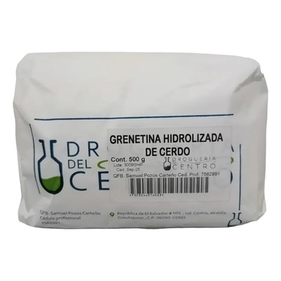 Grenetina Hidrolizada De Cerdo 500 Gr | Envío gratis