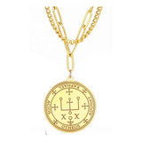 Collar Dije Color Oro Arcángel Rafael Amuleto Mágico Mujer