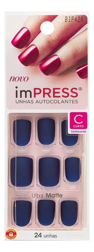 Kiss Ny Impress Unhas Autocolantes Matte Follow Me Curto