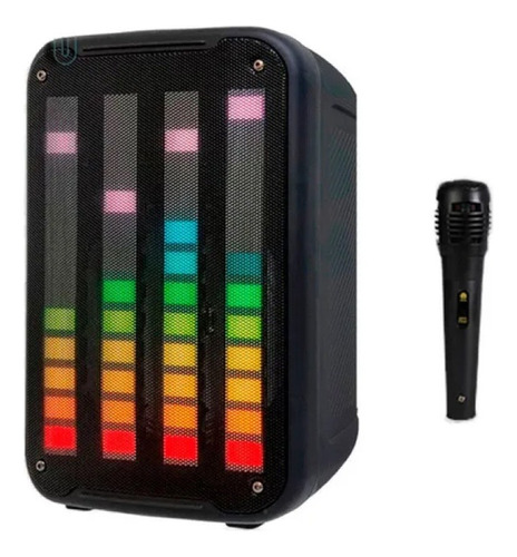 Bocina Bluetooth 12 Pulgadas Luz Rgb Led Conexión Tws Radio Color Negro