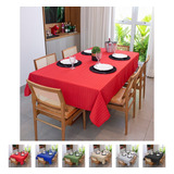 Toalha De Mesa 8 Lugares Natalina Vermelho E Verde 2,10x2,10