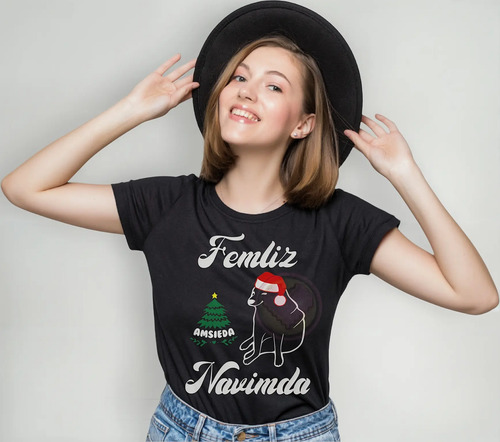 Blusa Playera Dama Cheems Santaclos Navidad Amsiedad M36