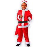 Roupa De Papai Noel Infantil Fantasia Natal Menino Completa