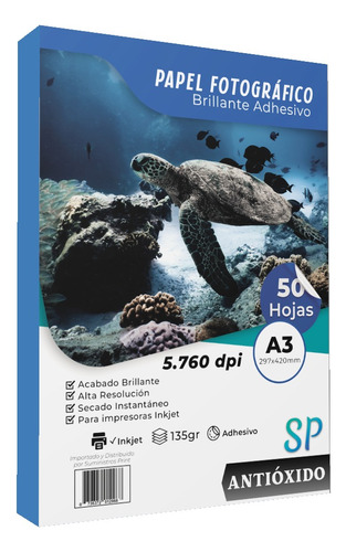 Papel Fotográfico Adhesivo Glossy 135gr A3 X 50 Hojas