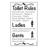 Pegatinas De Pared Toilet Rules Para Decoración De Baño