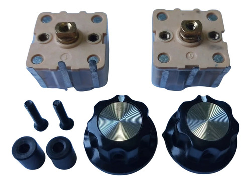 2 Capacitores Variáveis Com Botões E Parafusos.