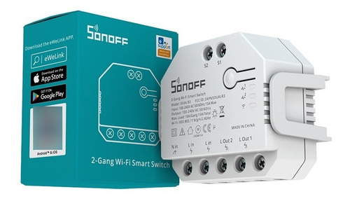 Sonoff Dual R3 Domótica Control Rele Wifi 3g Lte Automatiza