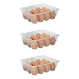 Set X 3 Porta Huevos De Acrílico Huevera Con Tapa Para 12 