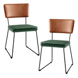 Kit 02 Cadeiras Cozinha Sala Allana Camel Facto Verde Musgo Estrutura Da Cadeira Preto Assento Verde-musgo Desenho Do Tecido Liso Quantidade De Cadeiras Por Conjunto 2