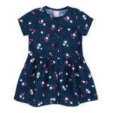 Vestido Curto Infantil Estampado Com Babado