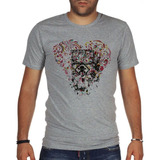 Remera De Hombre Corazon Con Barril Toxico Skull Heart Art