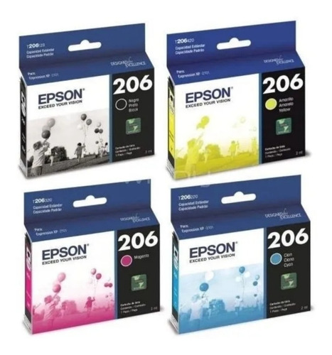 Pack Tintas Epson 206 Original