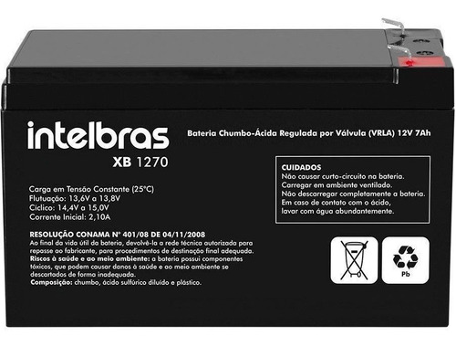 Bateria Selada Intelbras Xb 1270 Nobreak Alarme Cerca 12v-7a