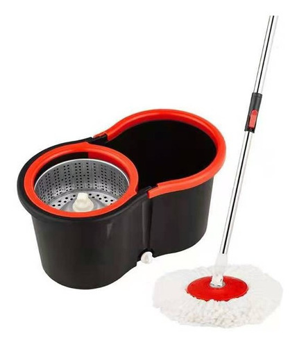 Trapeador Mop Solution Clean F-04 Con Cubeta Centrifugador Negro/rojo