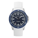 Reloj Nautica® Original, Caballero Color De La Correa Blanco Color Del Bisel Negro Color Del Fondo Azul Marino