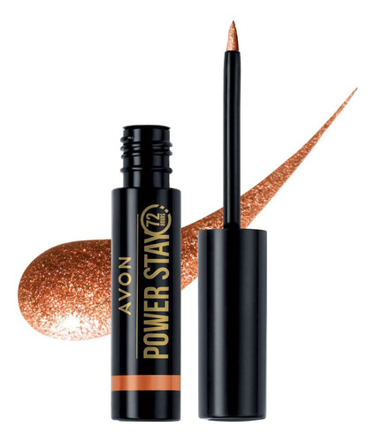 Avon Power Stay Delineador Líquido Para Ojos Larga Duración Color Copper Courage Efecto Metálico