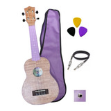 Ukulele Elétrico Winner 21 Abs Soprano Roxo C/ Cabo