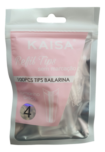 Tips Unhas Refil Bailarina Degrau Transparente Tamanho Único