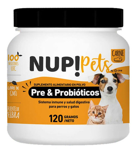 Nup! Pre & Probióticos Perros Y Gatos Sabor Carne 120 Gr